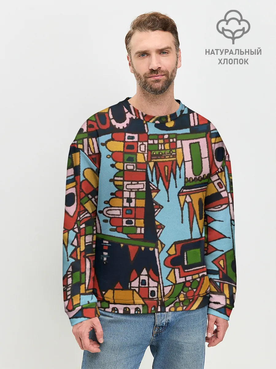 Мужской свитшот базовый / Рождество в Праге