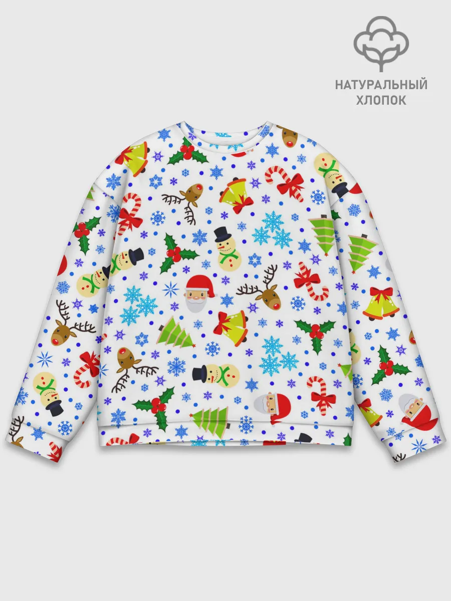 Мужской свитшот базовый / Новогодний - Рождественский узор