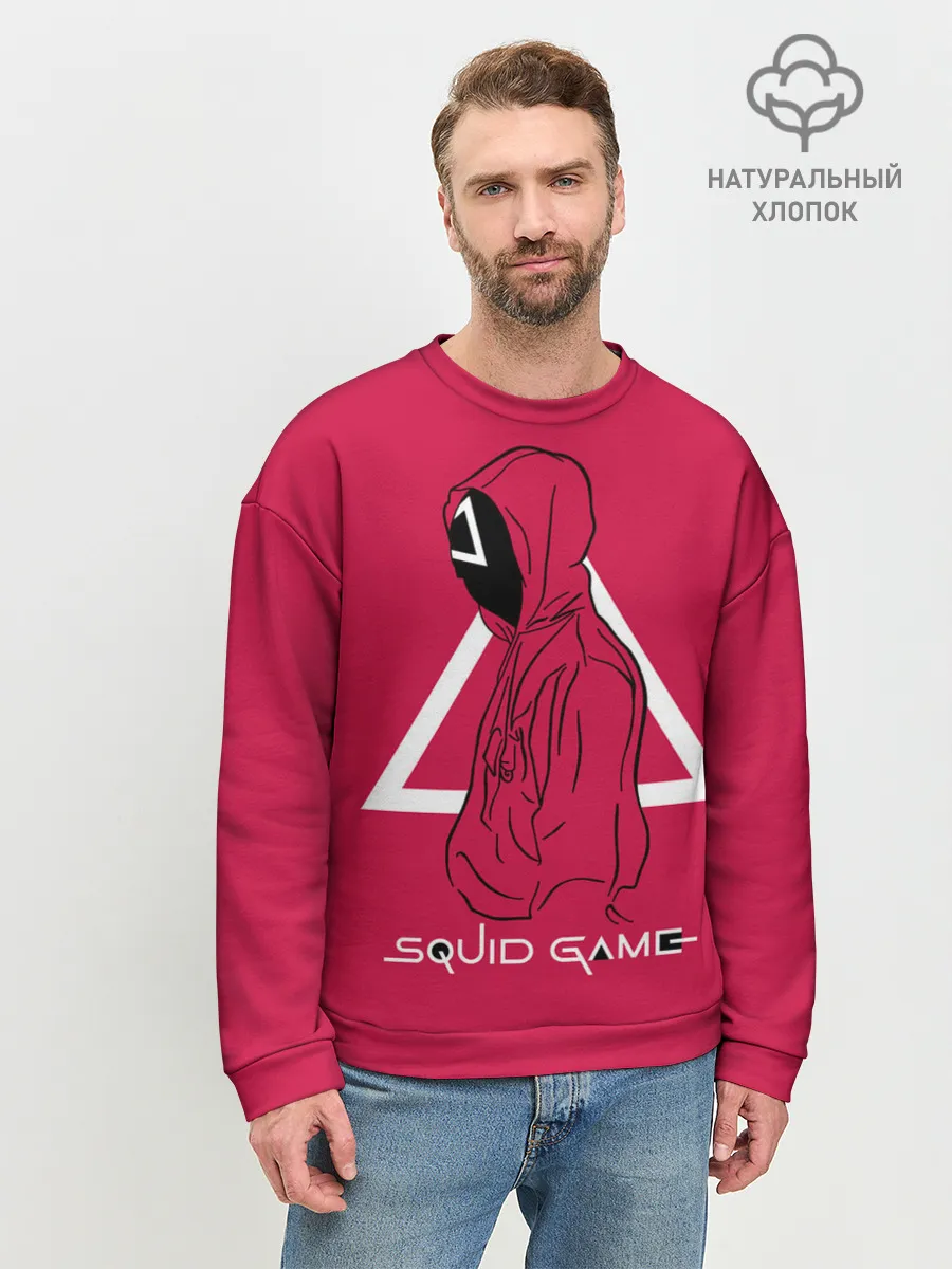 Мужской свитшот базовый / Игра в кальмара: стражник треугольник