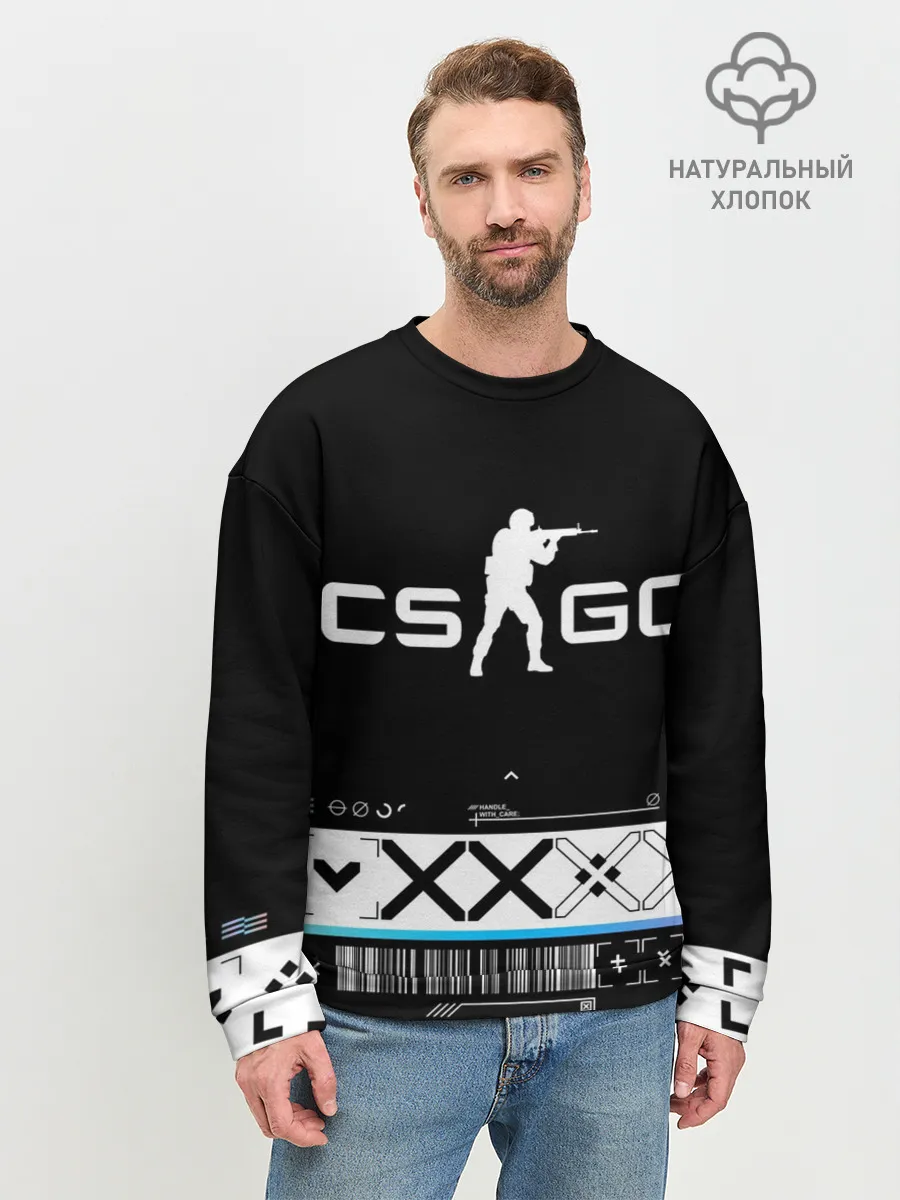 Мужской свитшот базовый / Printstream | Поток информации | CS:GO