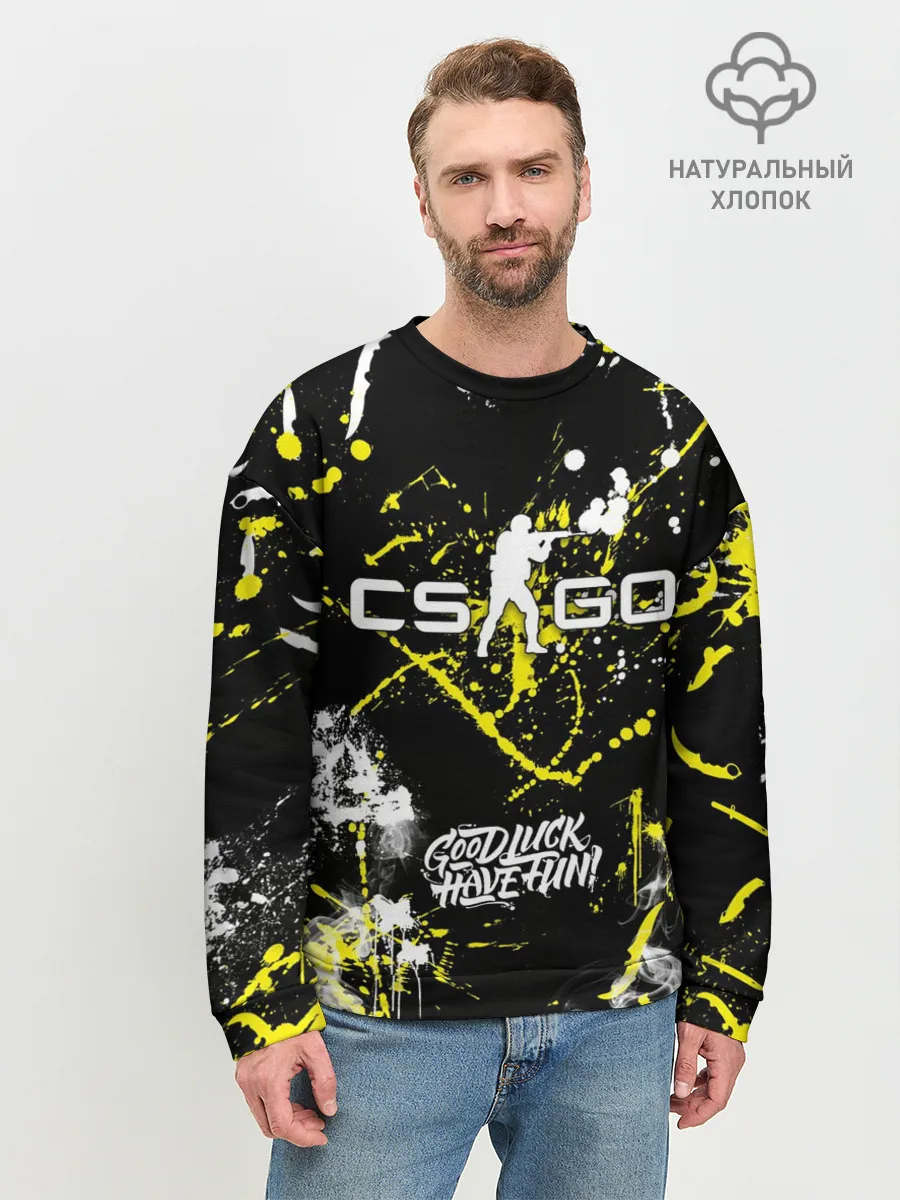 Мужской свитшот базовый / CS:GO Брызги красок
