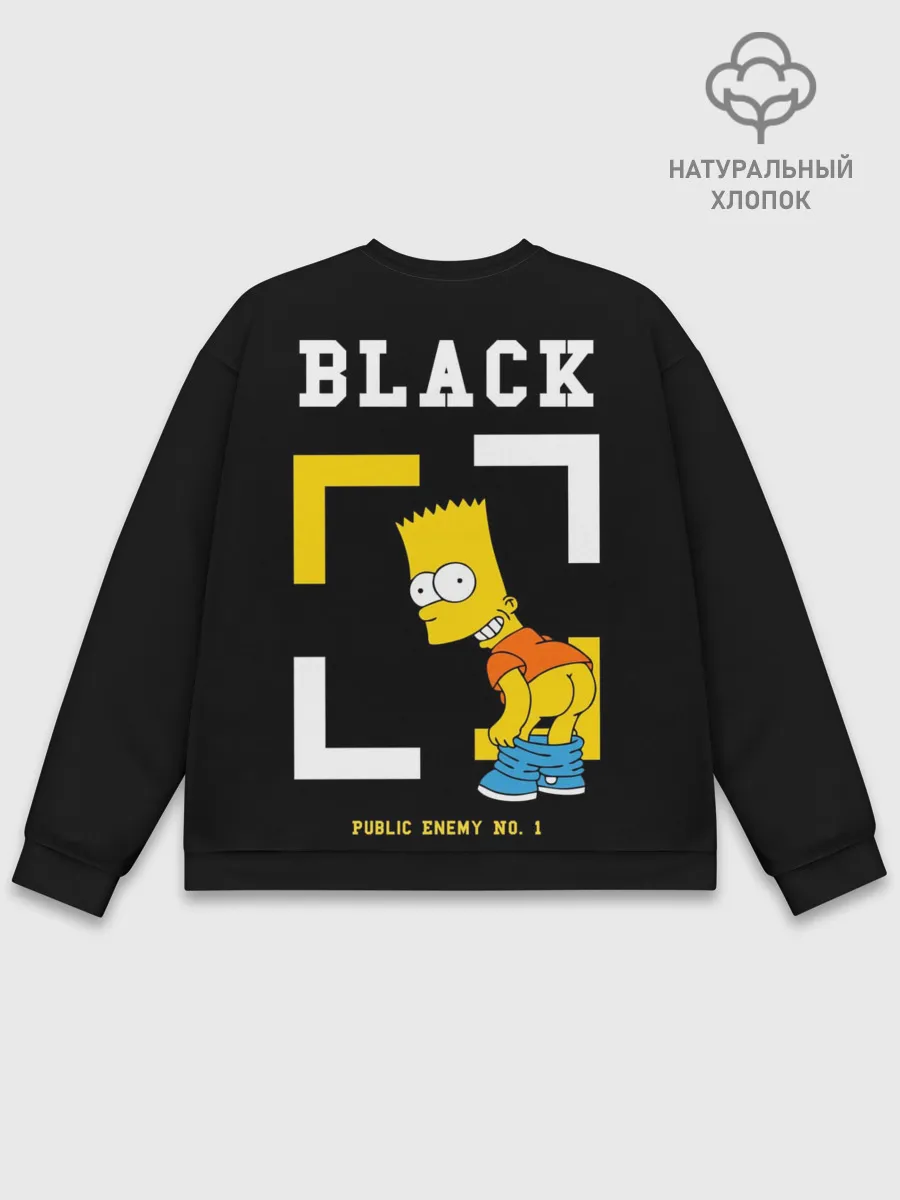 Мужской свитшот базовый / Симпсоны х ON BLACK