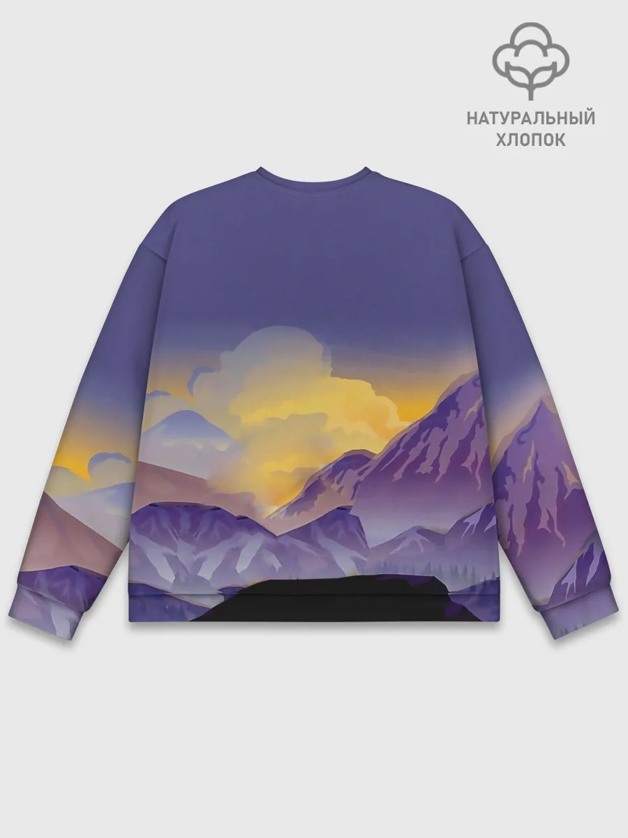 Мужской свитшот базовый / Эпичный Картман в горах | Южный Парк