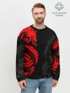 Мужской свитшот базовый / КРАСНЫЙ ДРАКОН ТАТУ / RED DRAGON TATTOO