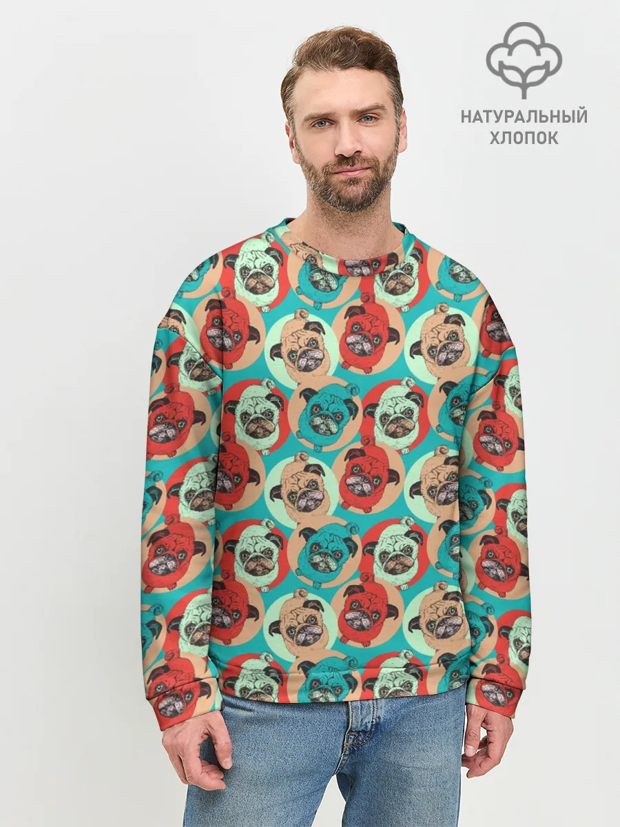 Мужской свитшот базовый / Прикольные Мопсы