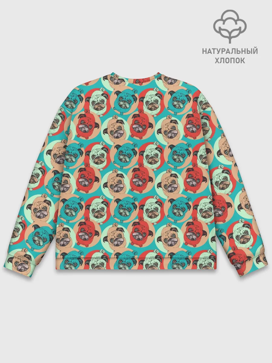 Мужской свитшот базовый / Прикольные Мопсы