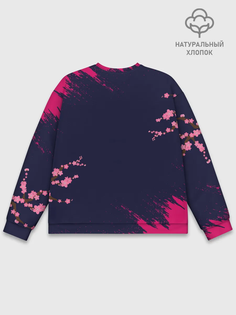 Мужской свитшот базовый / ДЕВУШКА В КИМОНО И ПТИЦАМИ