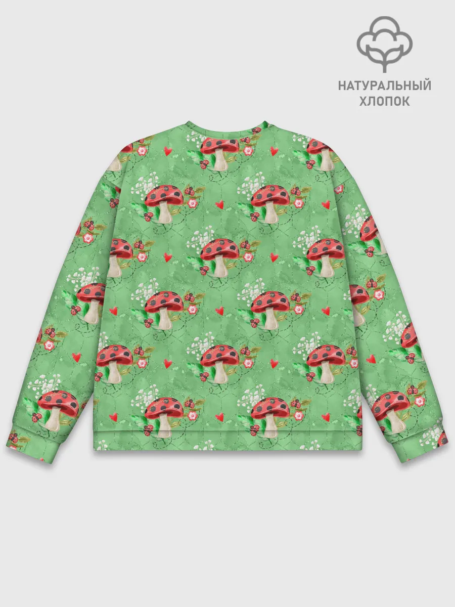 Мужской свитшот базовый / Грибы Мухоморы паттерн