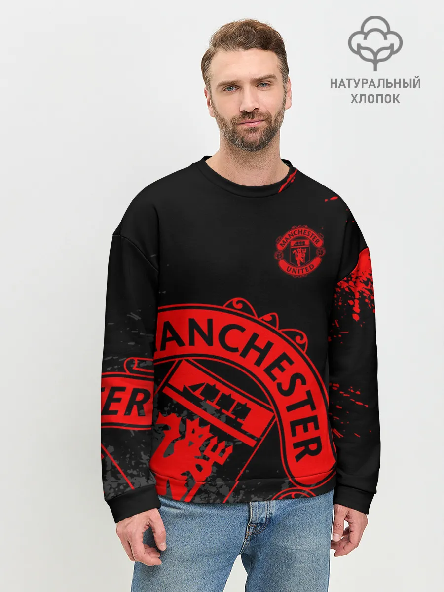 Мужской свитшот базовый / МАНЧЕСТЕР ЮНАЙТЕД КРАСНЫЙ ЛОГО