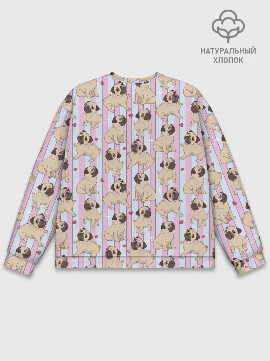 Мужской свитшот базовый / Забавные Мопсы