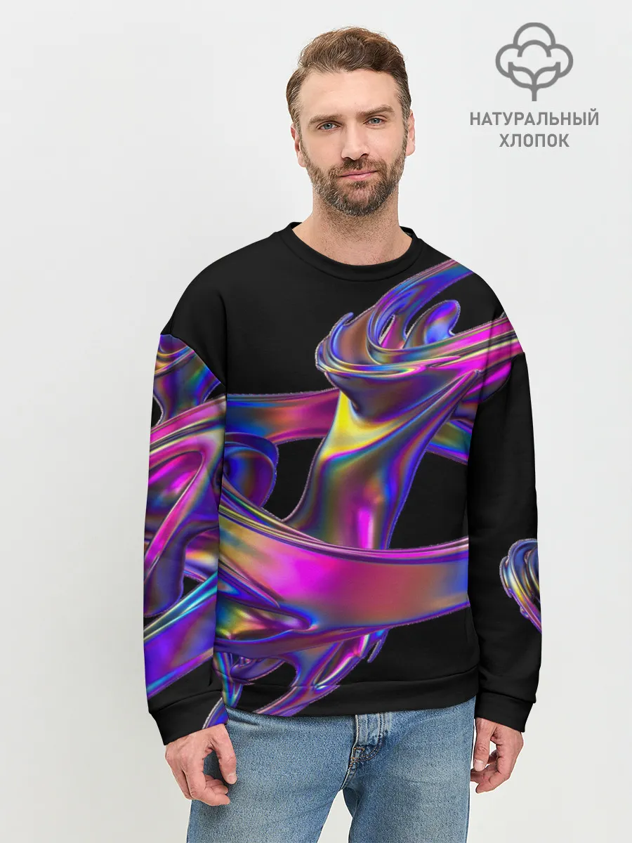 Мужской свитшот базовый / Голографический ураган