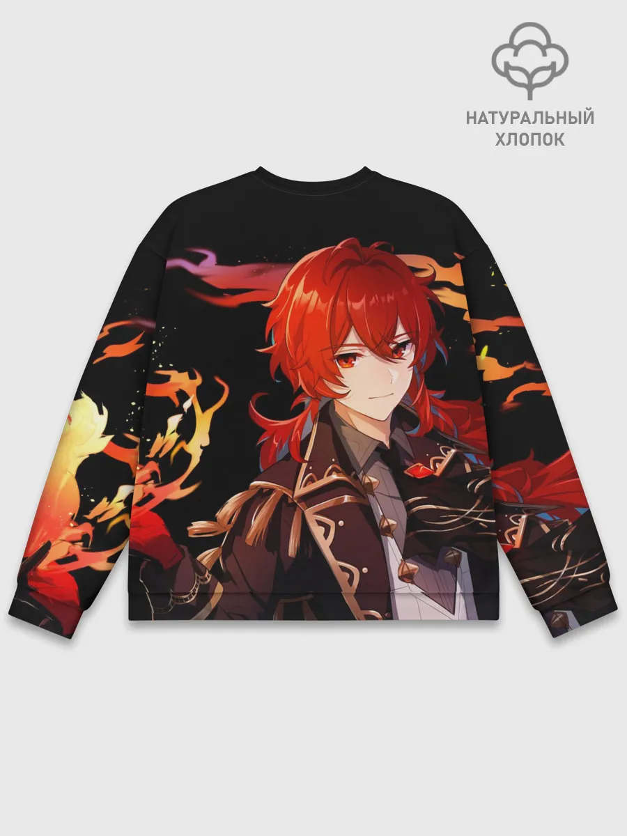 Мужской свитшот базовый / Genshin Impact - Дилюк