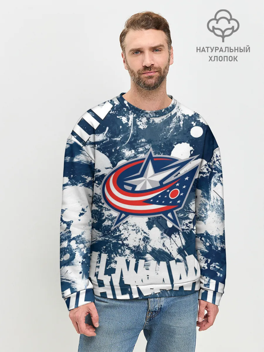 Мужской свитшот базовый / Коламбус Блю Джекетс, Columbus Blue Jackets
