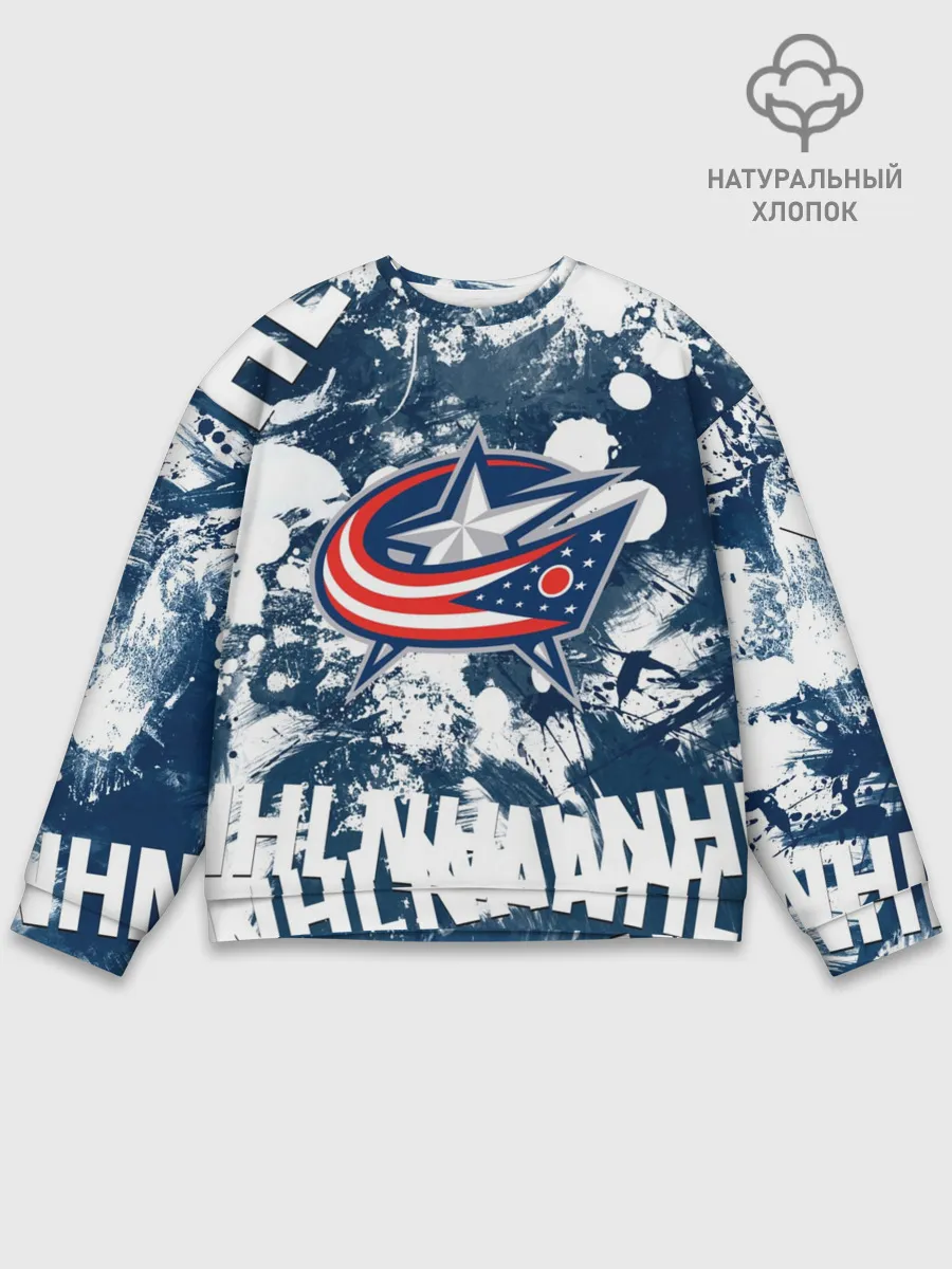 Мужской свитшот базовый / Коламбус Блю Джекетс, Columbus Blue Jackets