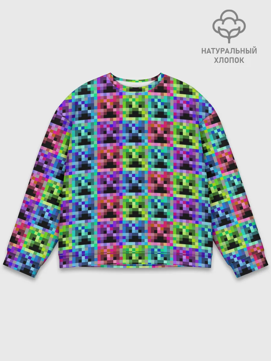 Мужской свитшот базовый / МАЙНКРАФТ / MINECRAFT ЦВЕТНЫЕ КРИПЕРЫ