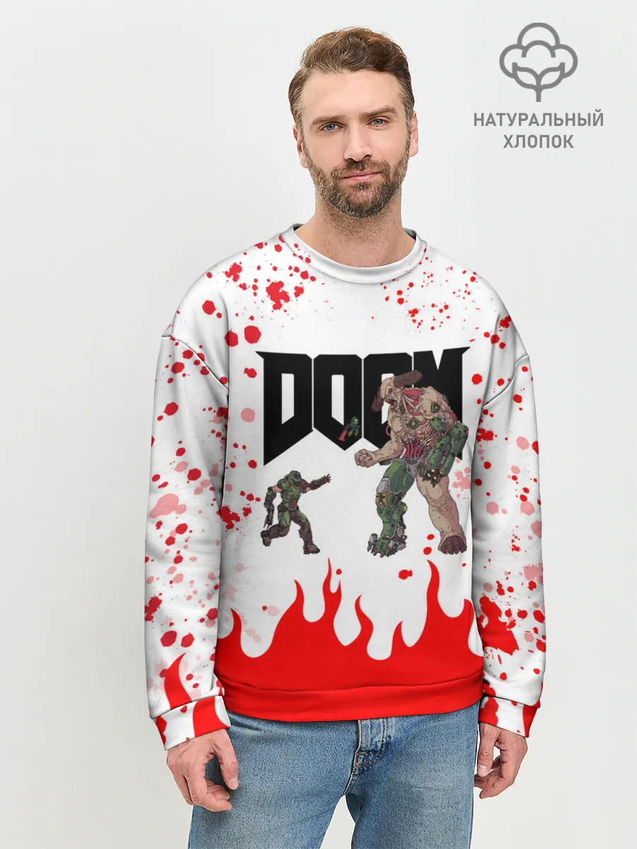 Мужской свитшот базовый / Doomguy vs Cyberdemon