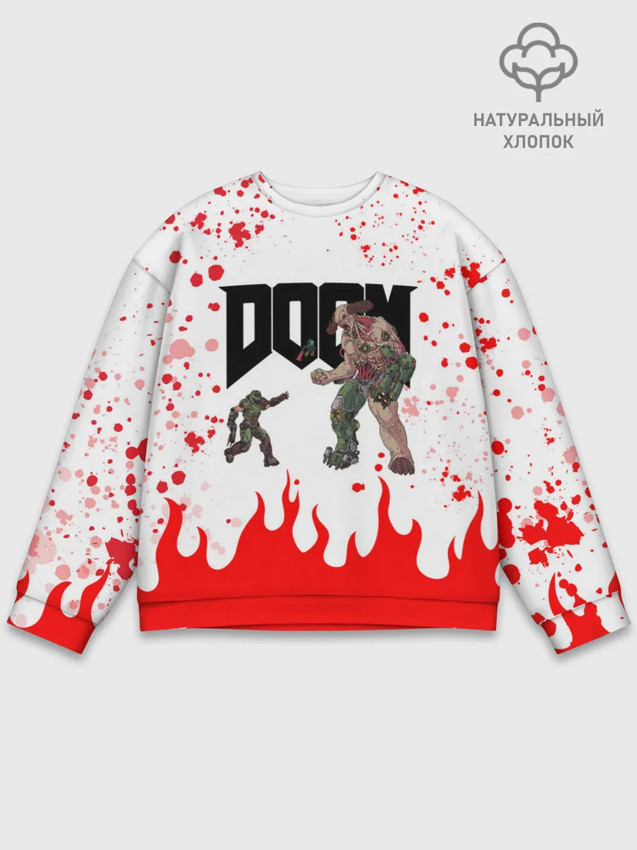 Мужской свитшот базовый / Doomguy vs Cyberdemon