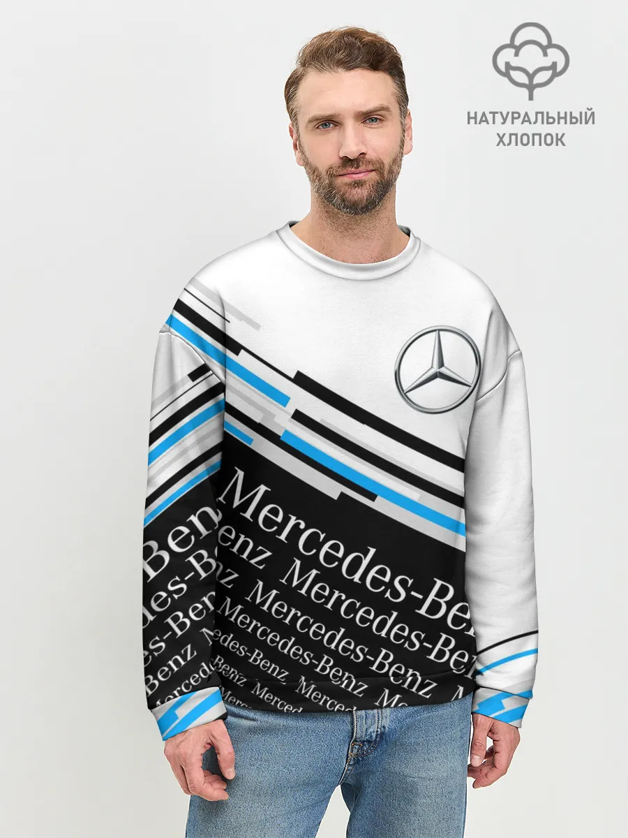 Мужской свитшот базовый / MERCEDES-BENZ / МЕРСЕДЕС-БЕНЗ / BLUE