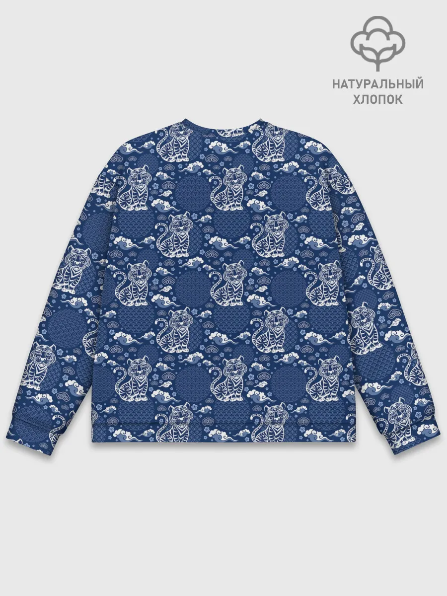 Мужской свитшот базовый / Тигры паттерн