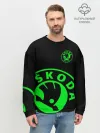 Мужской свитшот базовый / SKODA GREEN LOGO BLACK STYLE
