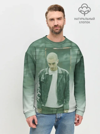 Мужской свитшот базовый / Хаски в комнате