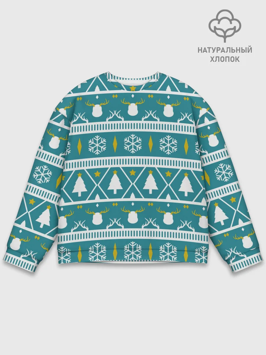 Мужской свитшот базовый / Узор новогодний
