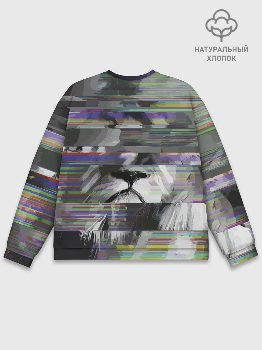 Мужской свитшот базовый / Glitch lion 2020