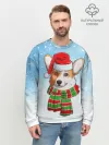 Мужской свитшот базовый / Новогодний Корги / New Years Corgi
