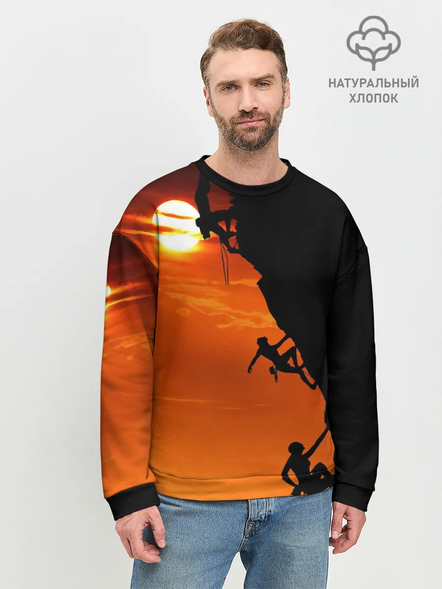 Мужской свитшот базовый / СКАЛОЛАЗЫ В ЗАКАТЕ