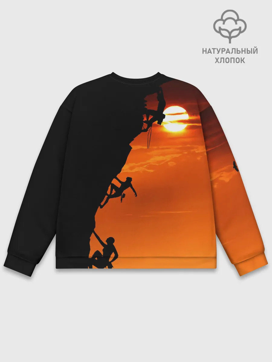 Мужской свитшот базовый / СКАЛОЛАЗЫ В ЗАКАТЕ