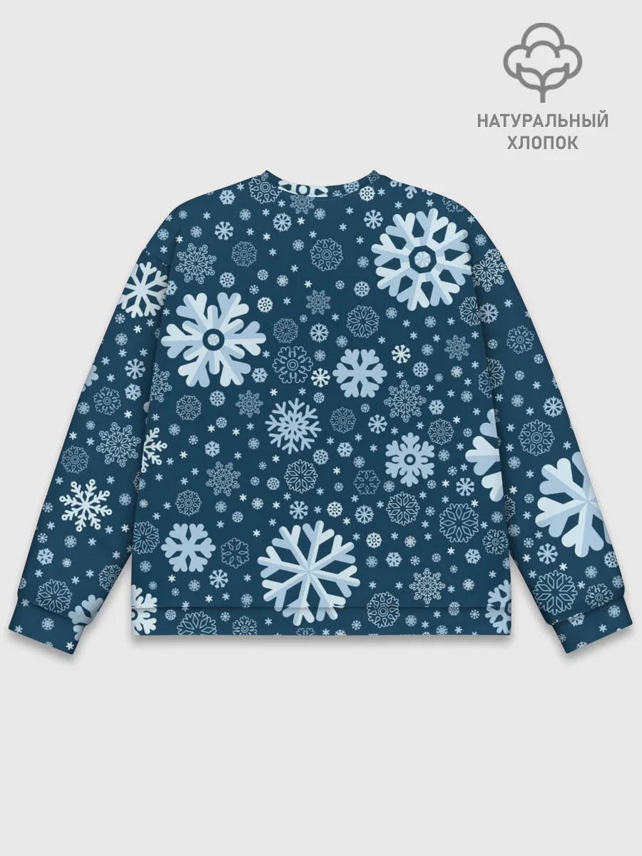 Мужской свитшот базовый / Новогодние снежинки, новый год