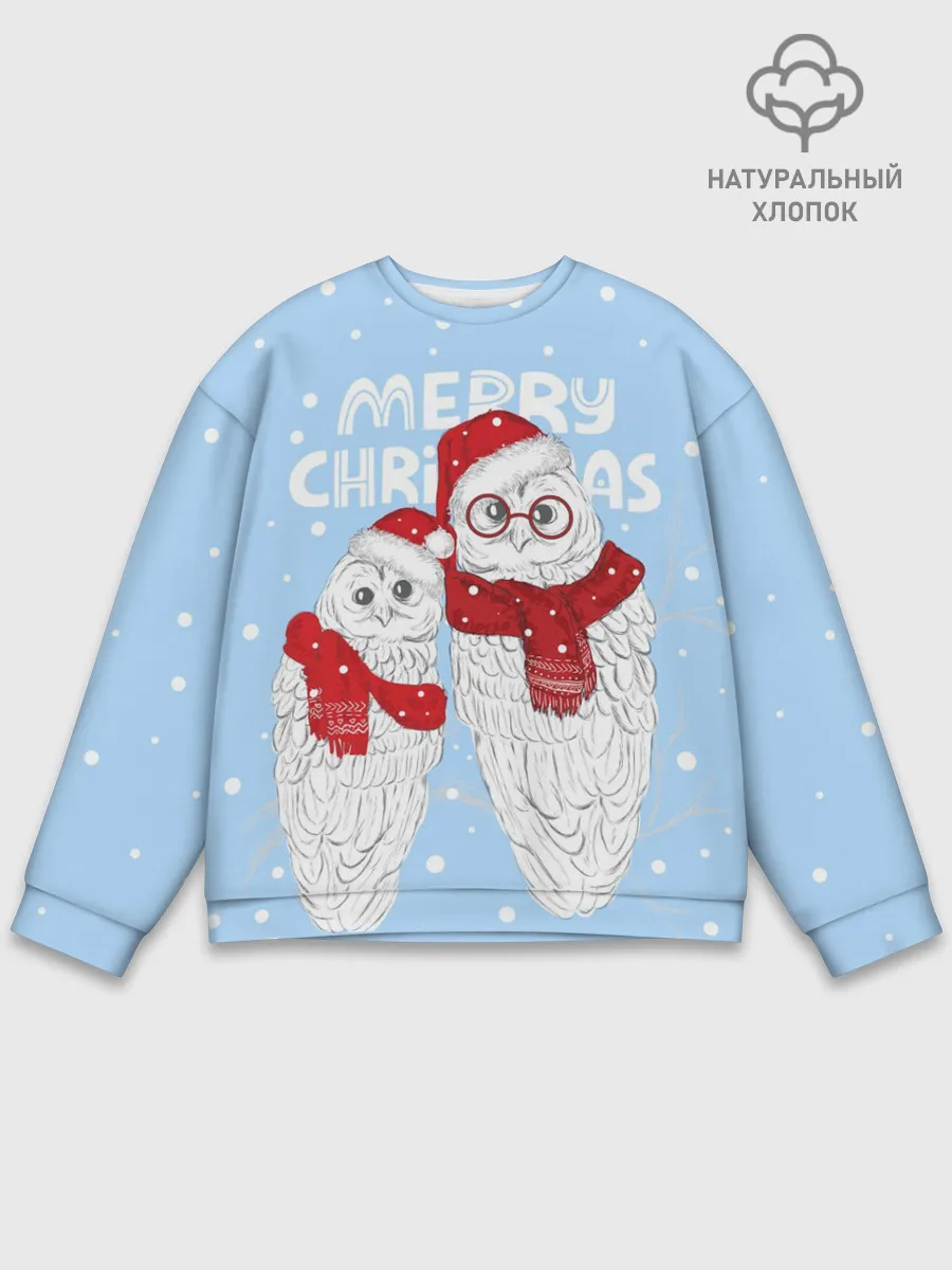 Мужской свитшот базовый / С Рождеством! Совы