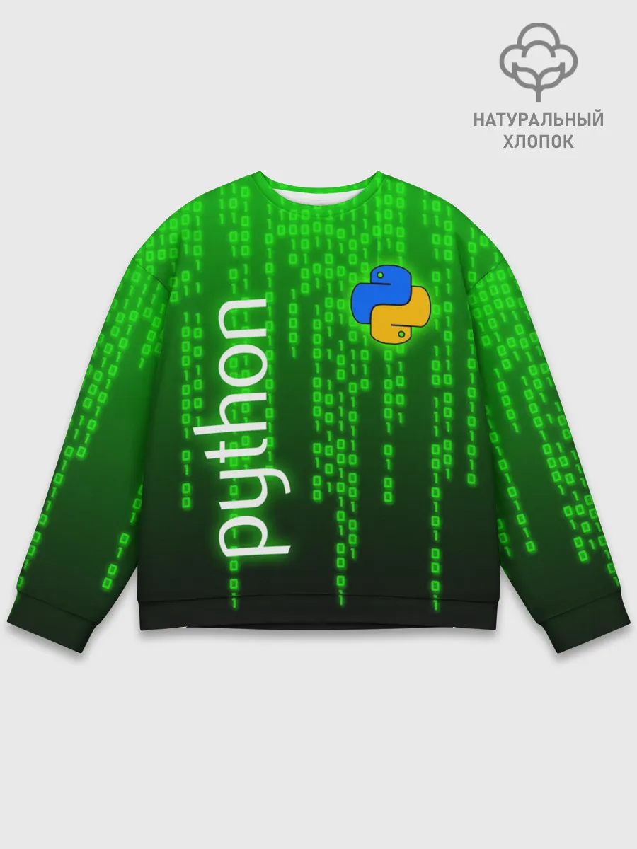 Мужской свитшот базовый / PYTHON / ПАЙТОН / ПИТОН / КОД
