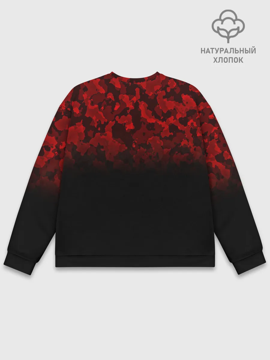 Мужской свитшот базовый / BLACK RED CAMO | RED MILLITARY