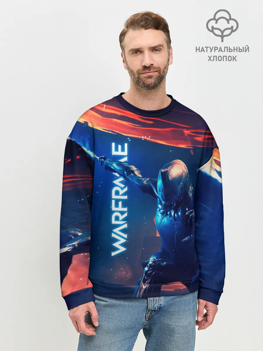 Мужской свитшот базовый / WAFRAME NEON KATANA FIRE