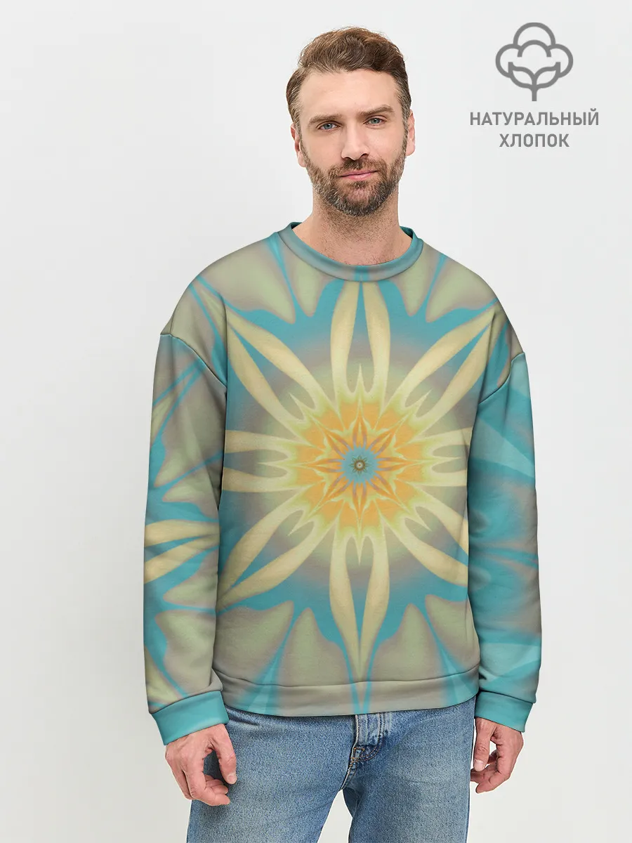 Мужской свитшот базовый / Летнее солнце. Абстракция.