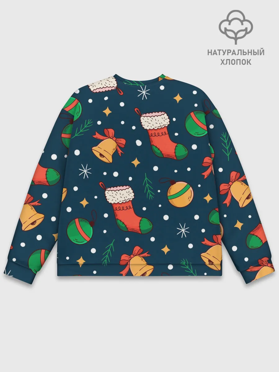 Мужской свитшот базовый / Новогодний, рождественский узор