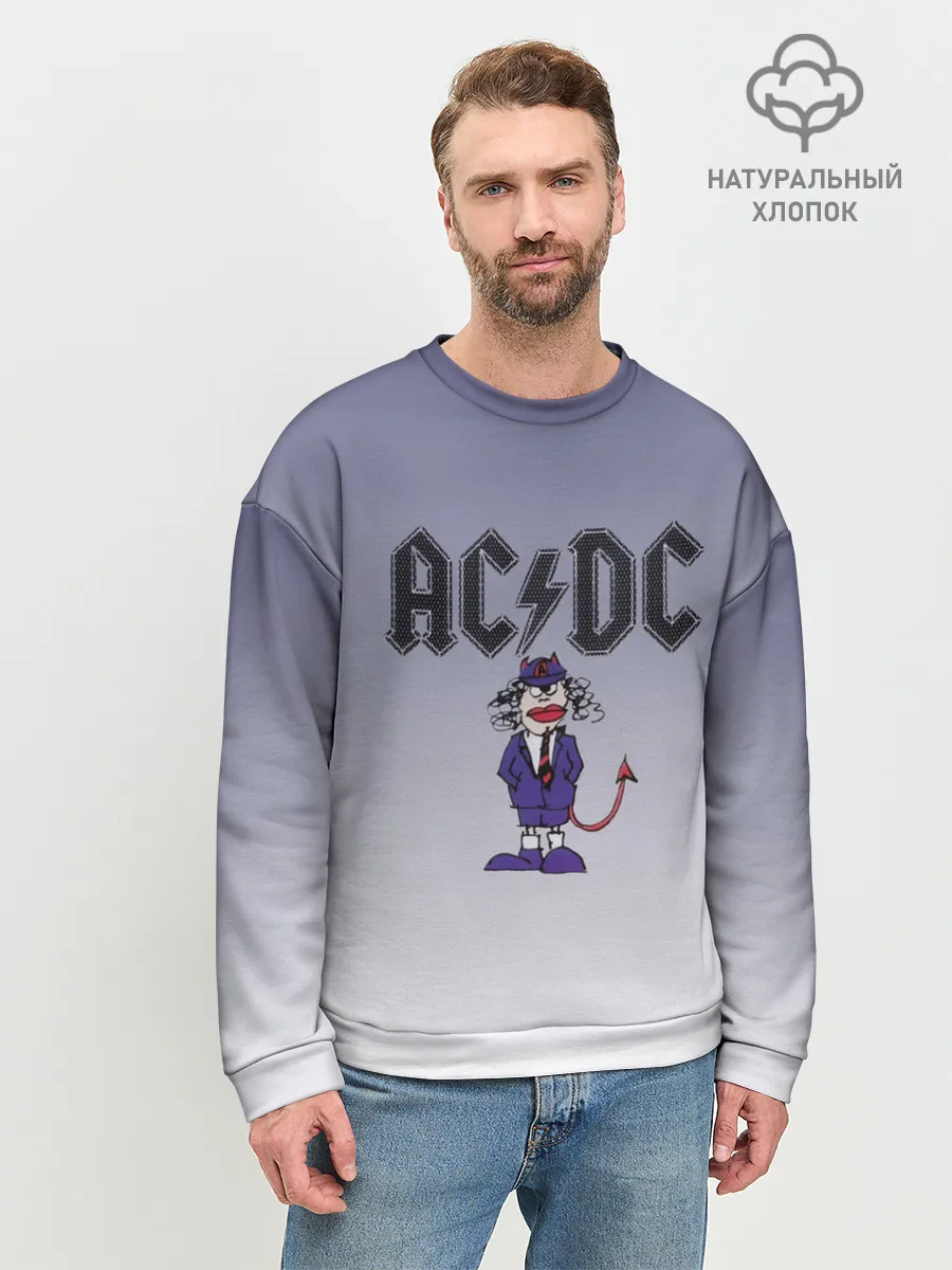 Мужской свитшот базовый / Ангус Янг чертик AC/DC