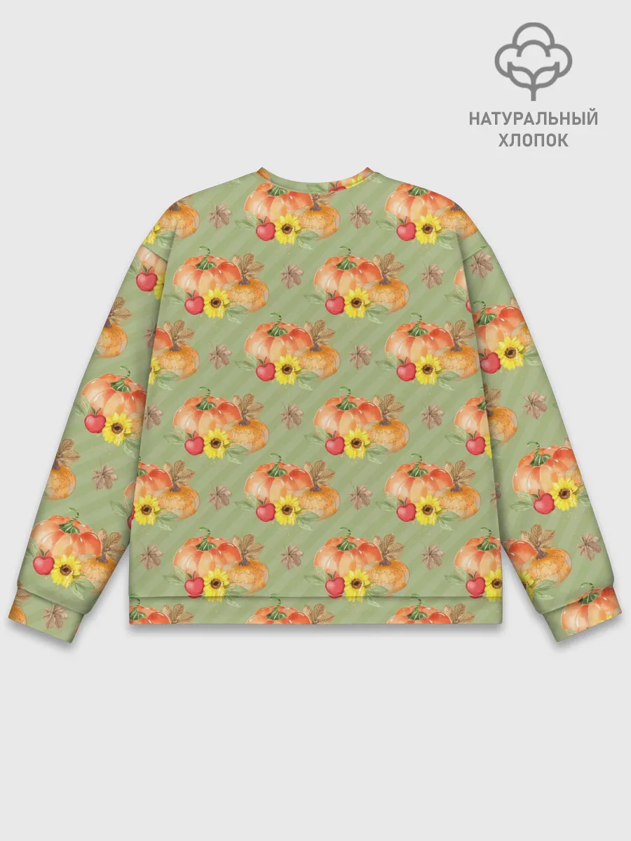 Мужской свитшот базовый / Овощи: Тыквы паттерн