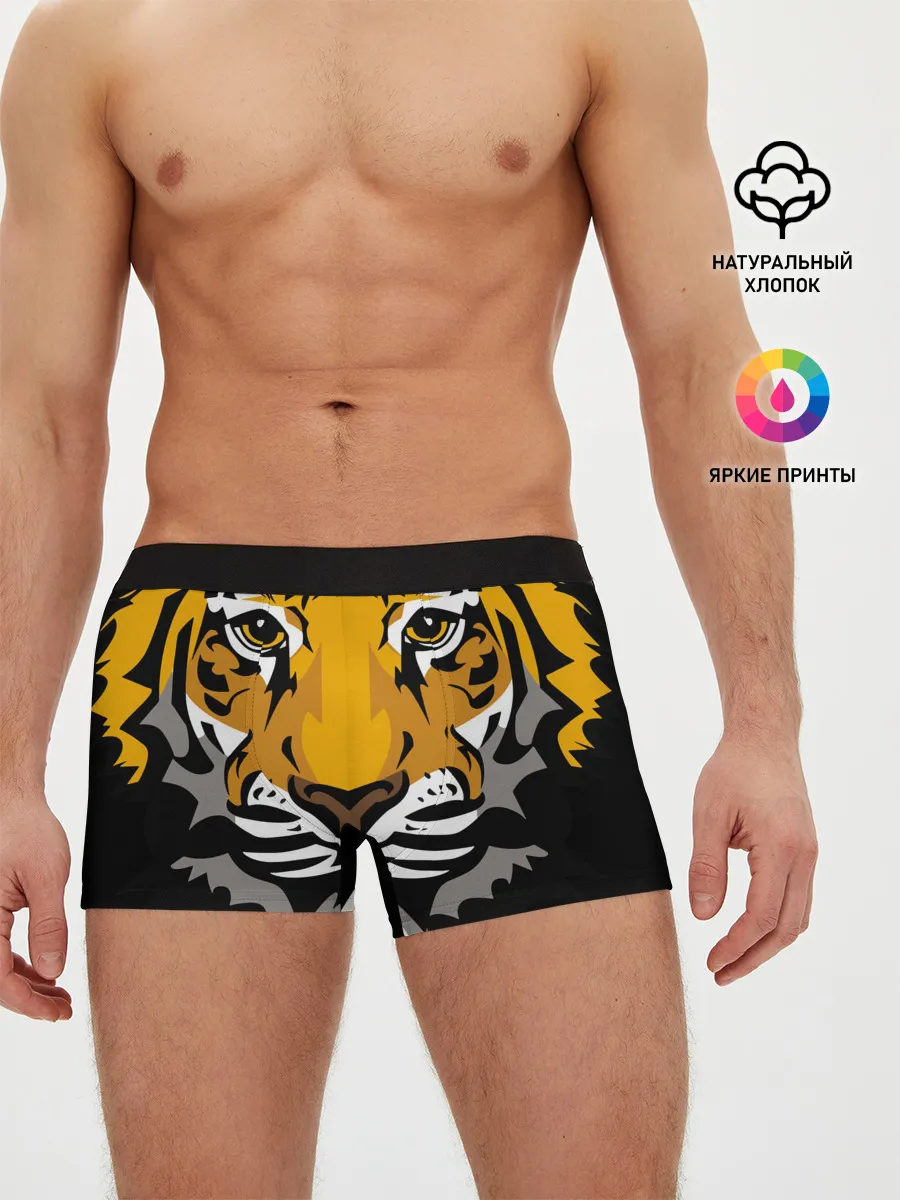 Мужские трусы боксеры / Суровый взгляд тигра