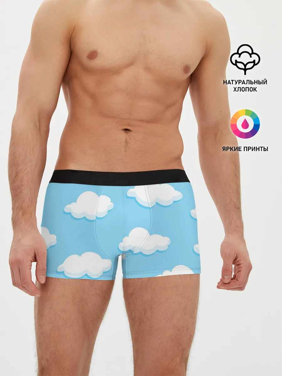 Мужские трусы боксеры / Белые облака