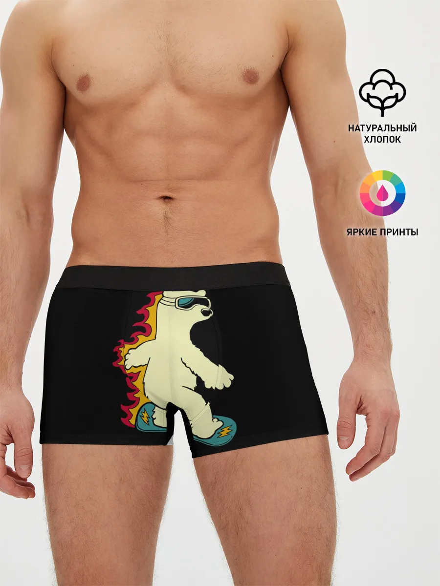 Мужские трусы боксеры / Мишка на борде