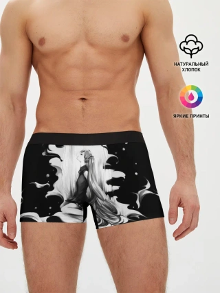 Мужские трусы боксеры / Черно-белая Мику Хацунэ