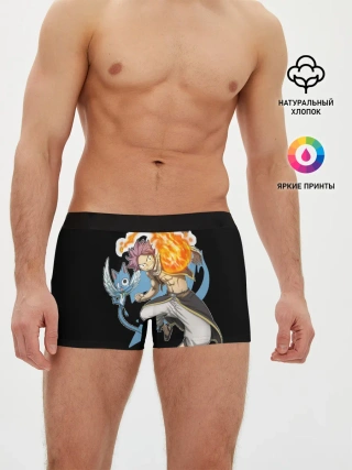 Мужские трусы боксеры / Нацу и Хеппи из Хвоста Фей