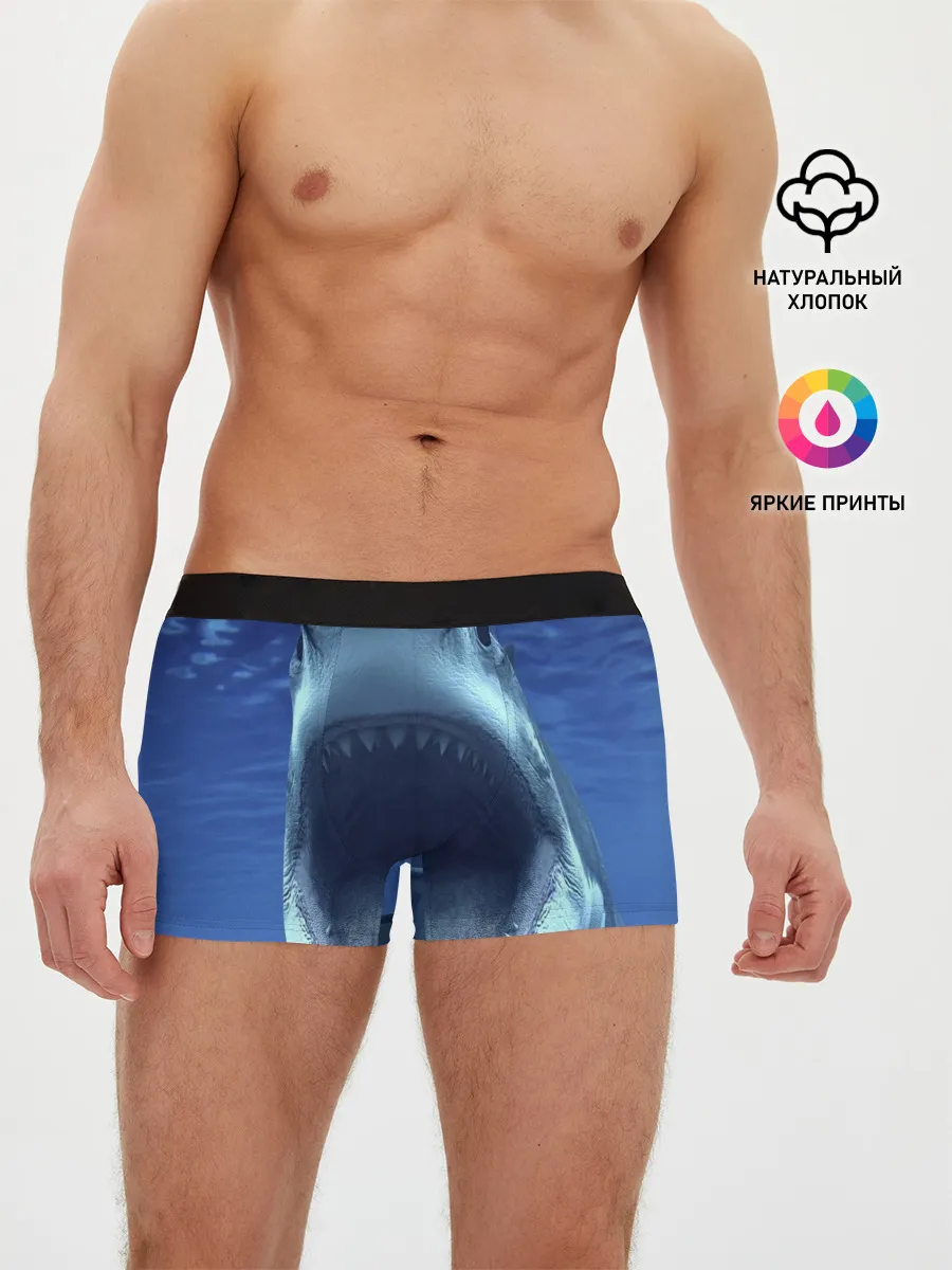 Мужские трусы боксеры / Белая акула