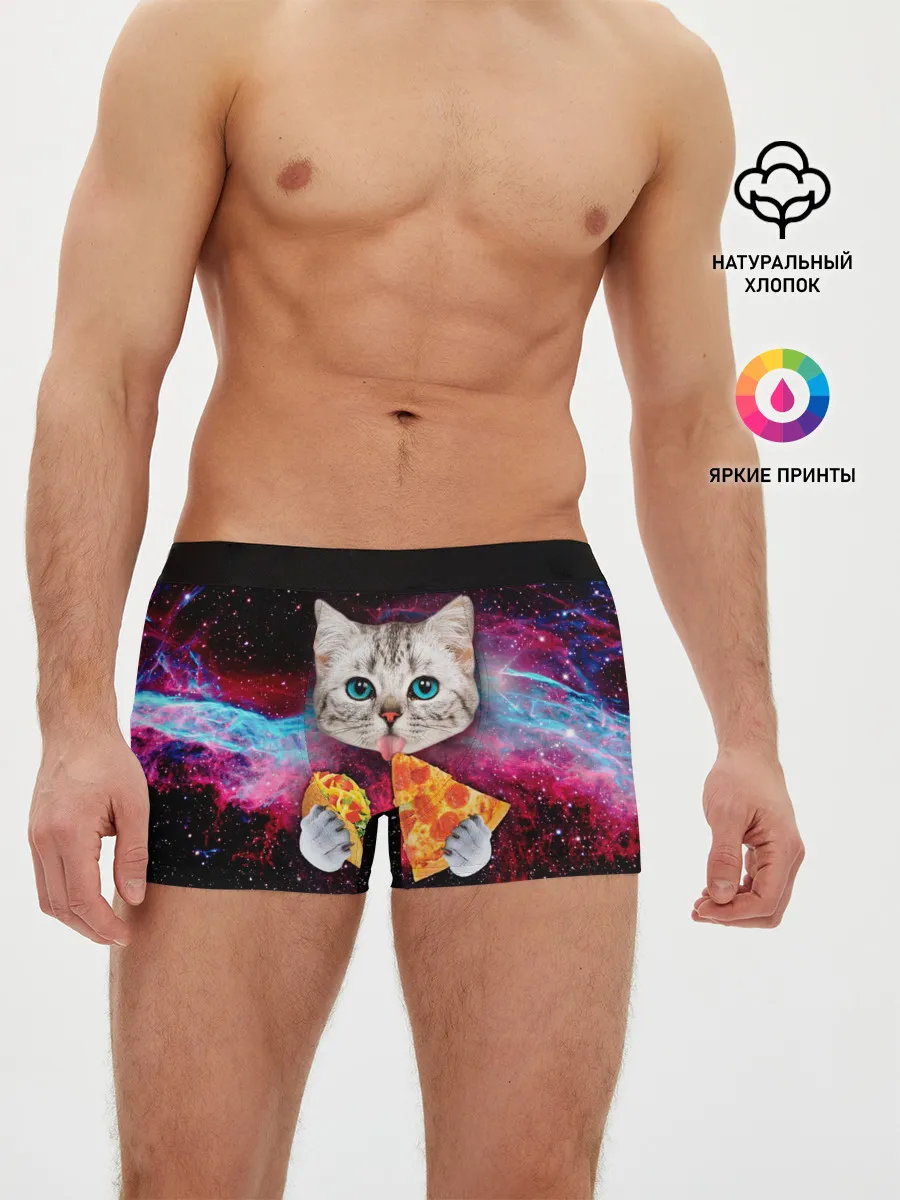 Мужские трусы боксеры / Кот с едой