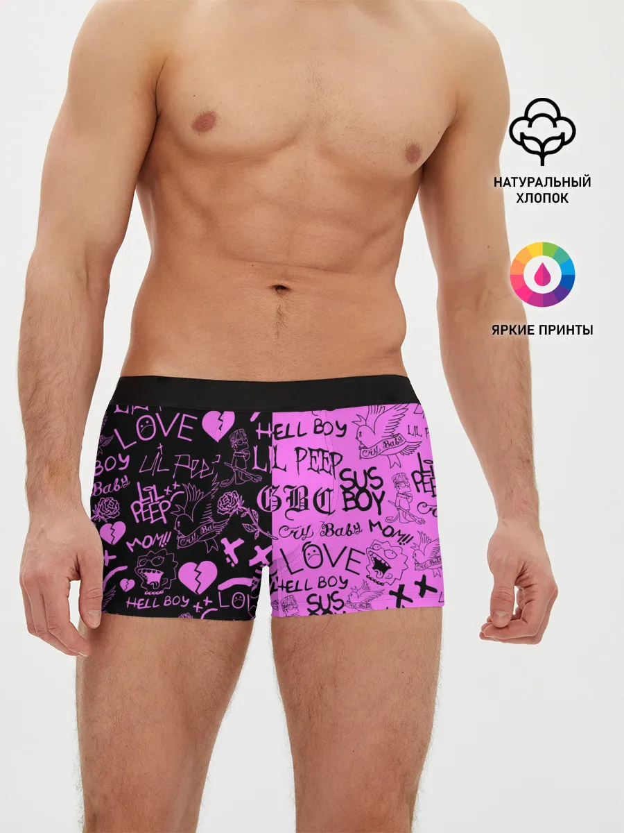 Мужские трусы боксеры / LIL PEEP LOGOBOMBING BLACK PINK