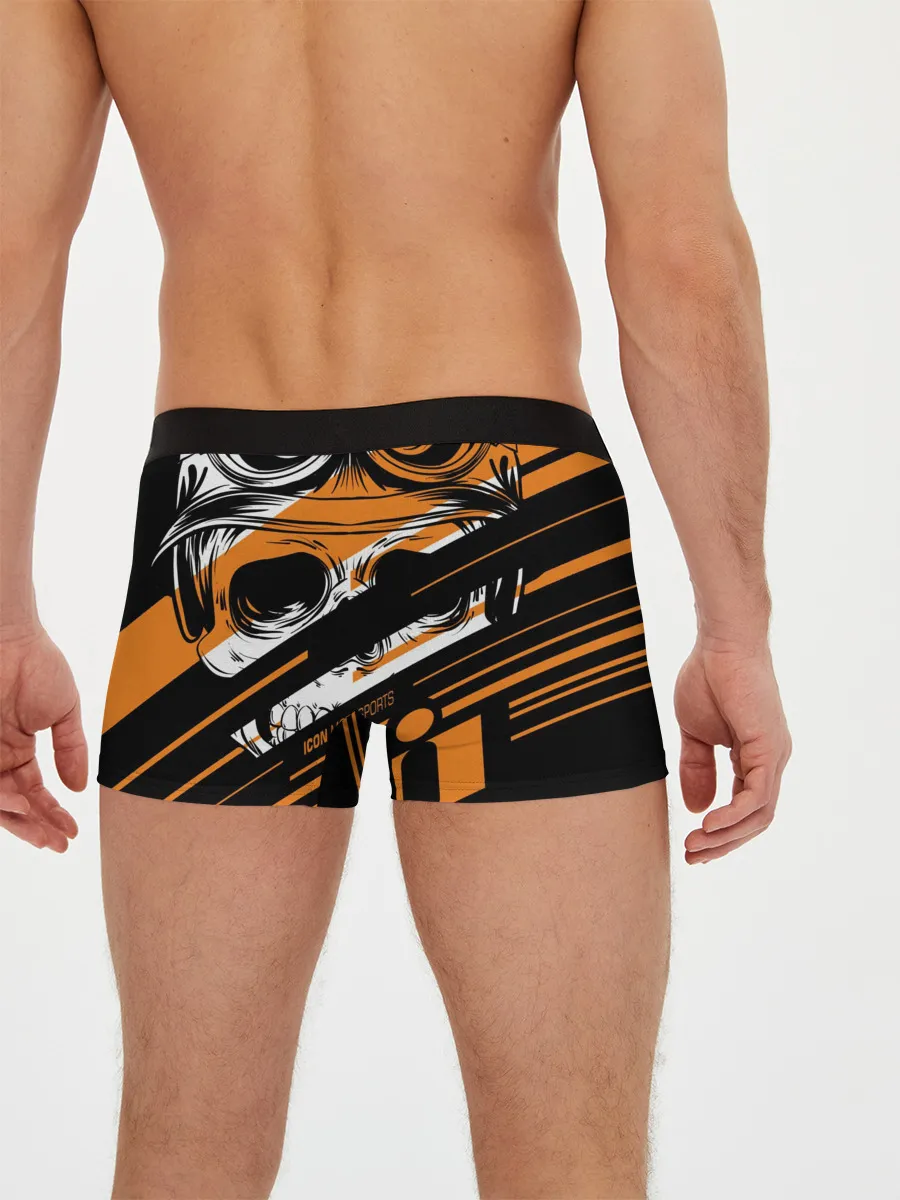 Мужские трусы боксеры / Череп Icon оранжевый