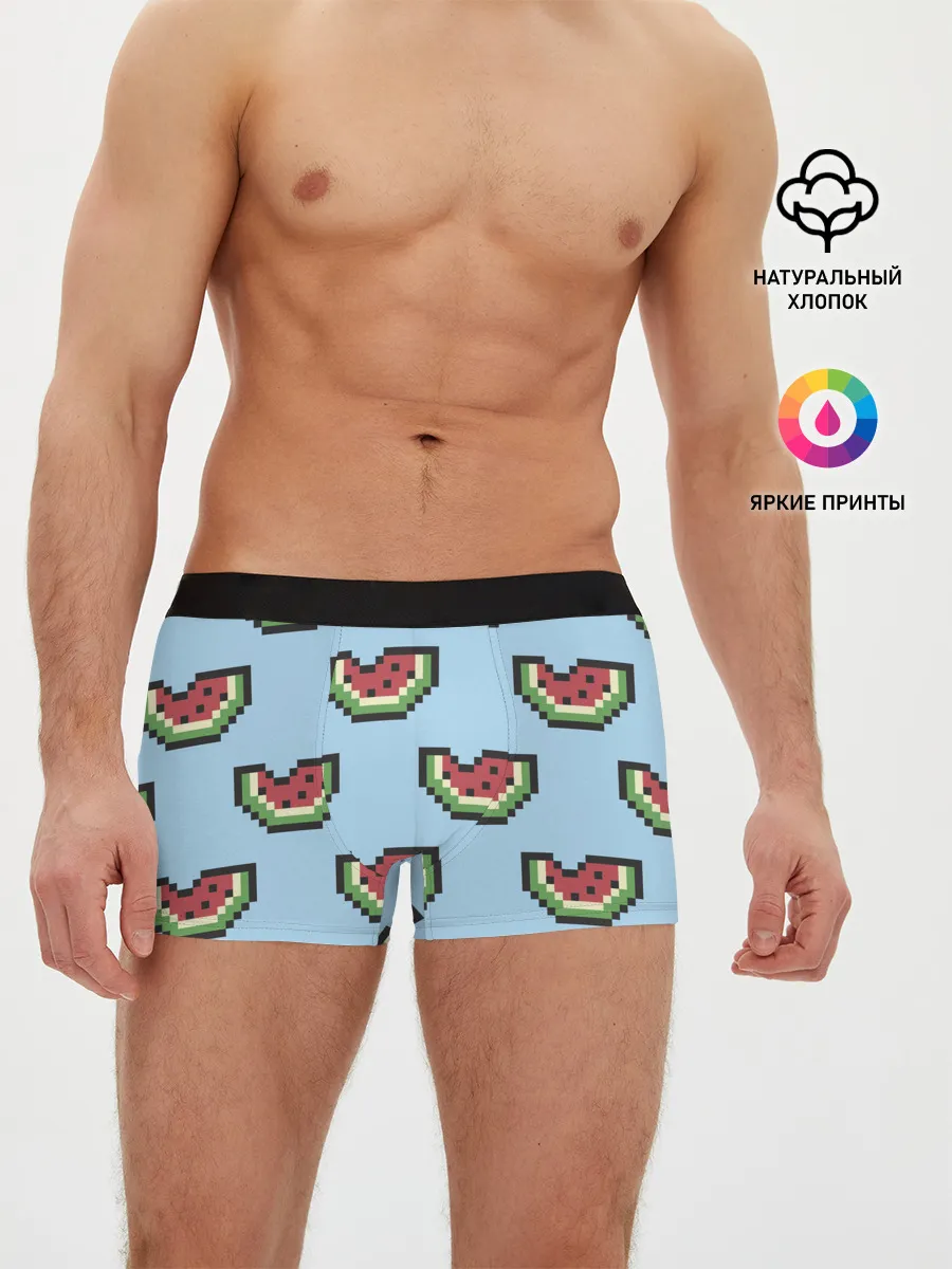 Мужские трусы боксеры / Пиксельный арбуз