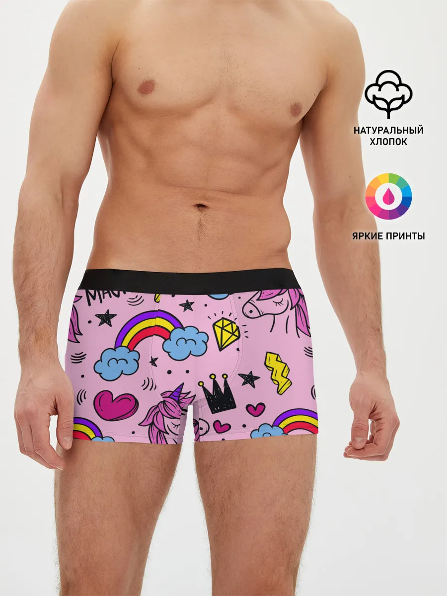 Мужские трусы боксеры / Единороги